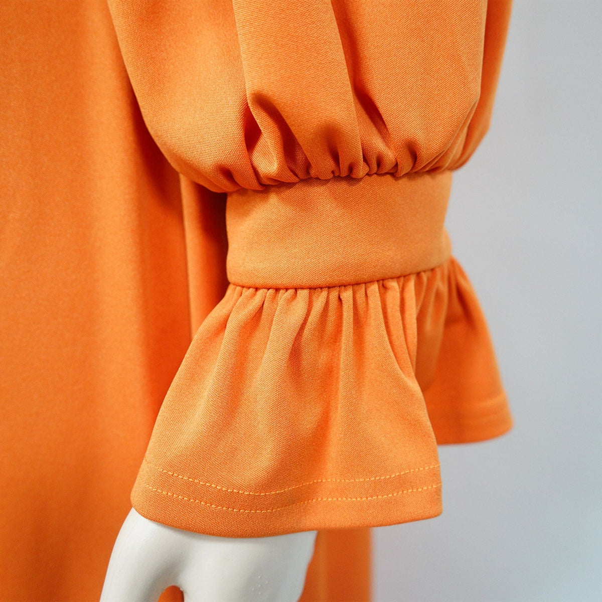 Plus Size Ruffle Cuff Pleated A-Line Midi Dress Lavish Daily