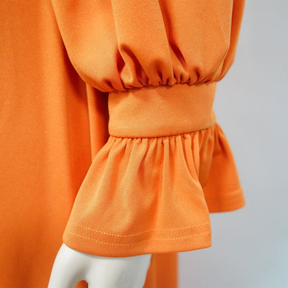 Plus Size Ruffle Cuff Pleated A-Line Midi Dress Lavish Daily