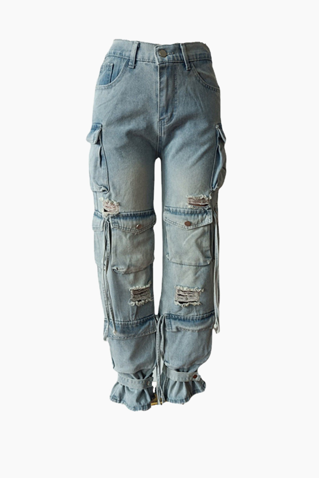 Ripped Wide-leg Jeans Lavish Daily