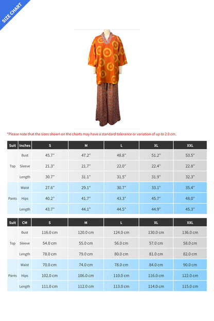 Abstract Print Kaftan & Wide Leg Pants Set Lavish Daily