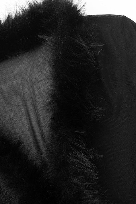 Fur Patchwork Mesh Cardigan LavishDaily