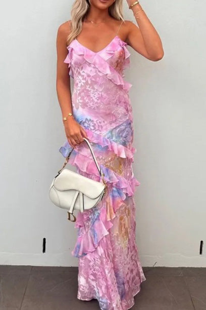 Floral Chiffon Maxi Dress Lavish Daily