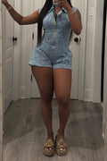 Sleeveless Elastic Lantern Shorts Romper Lavish Daily