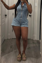 Sleeveless Elastic Lantern Shorts Romper Lavish Daily