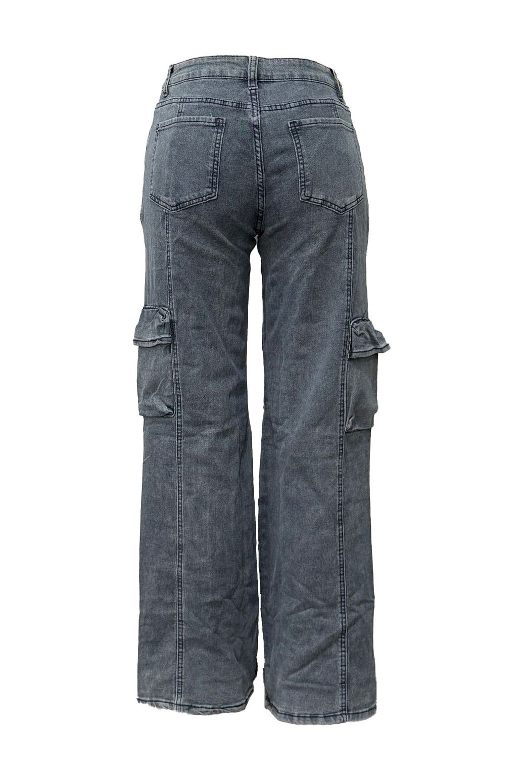 Rhinestone Cutout Wide Leg Cargo Pants LavishDaily