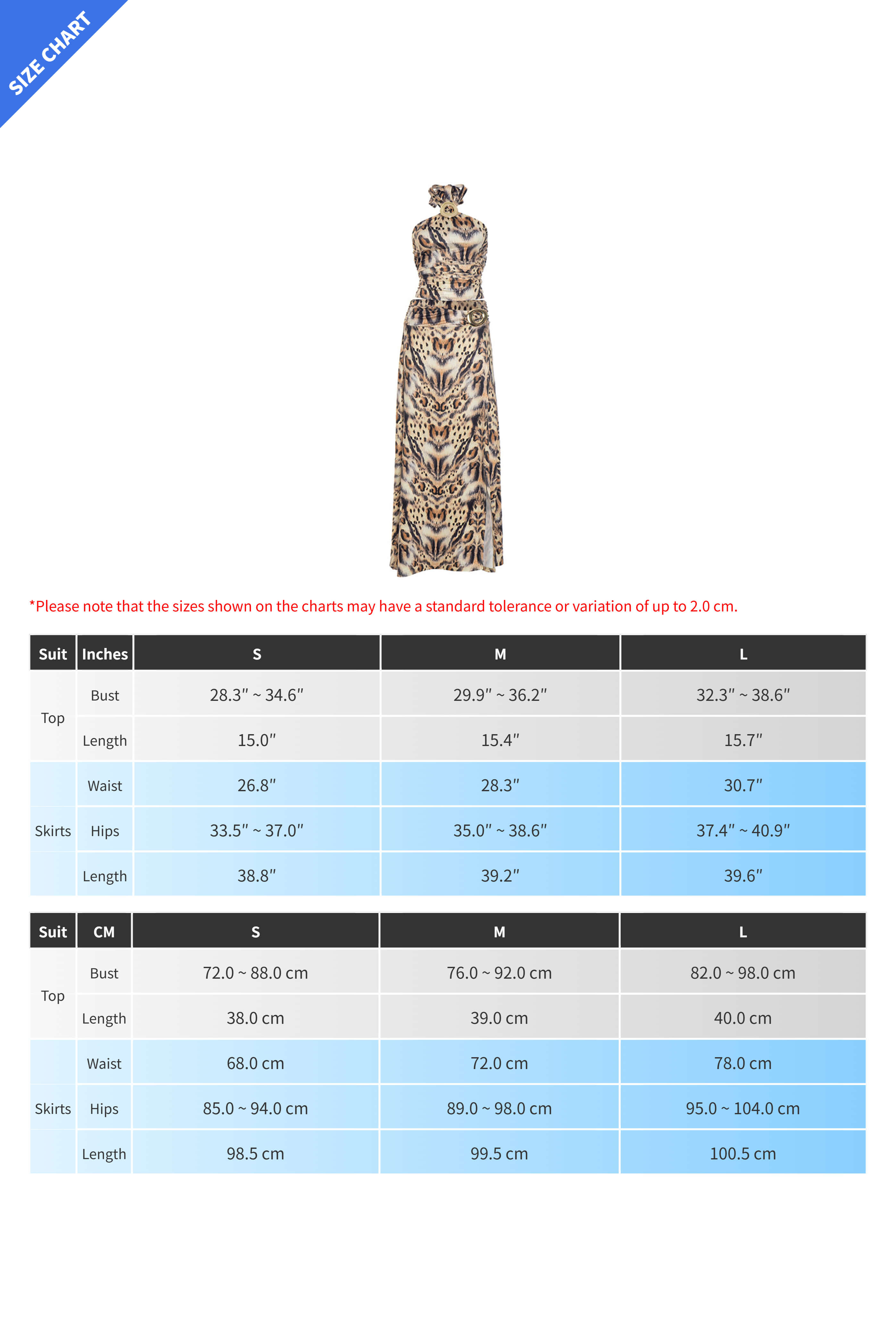 Halter Print Crop Top & Slit Skirt Set Lavish Daily