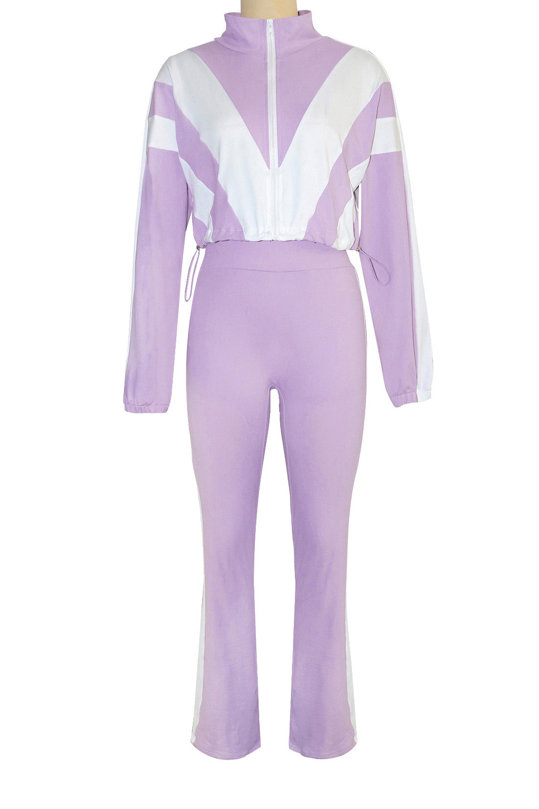 Sporty Color Block 2-Piece Tracksuit Lavish Daily