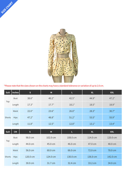 Polka Dot Ruched Top & Bubble Shorts Set Lavish Daily