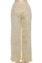 Faux Fur Straight Leg Trousers Lavish Daily