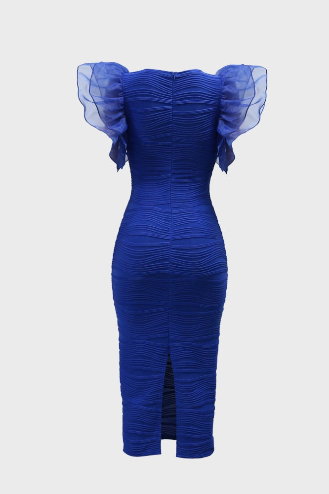 Sheer Combo Bodycon Dress Lavish Daily