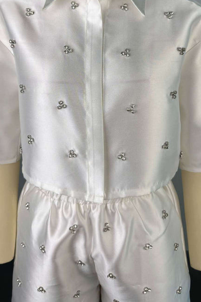 Embellished Boxy Shirt Set Lavish Daily