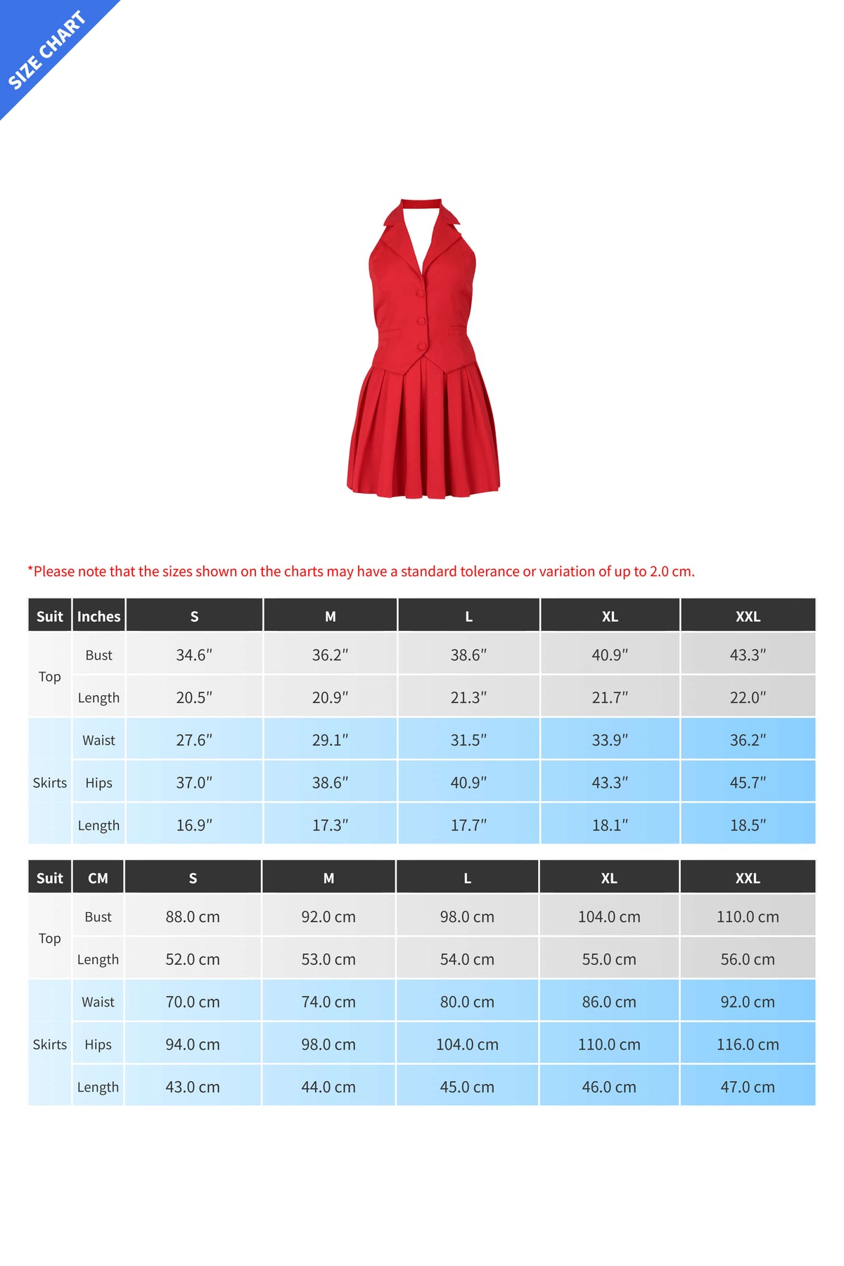 Halter Tuxedo Top & Pleated Skirt Set Lavish Daily