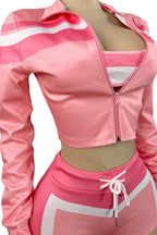Printed Tie Front Crop Top and Shorts Set Lavish Daily