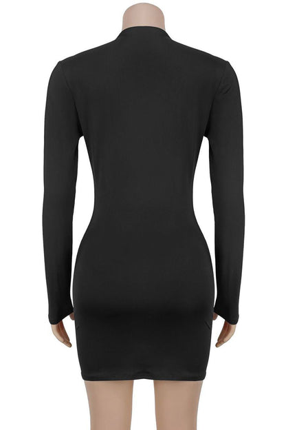 U-Bar Plunge Bodycon Mini Dress Lavish Daily