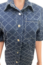 Quilted Textured Denim Set Lavish Daily