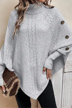 Cape Sweater with Turtleneck LavishDaily