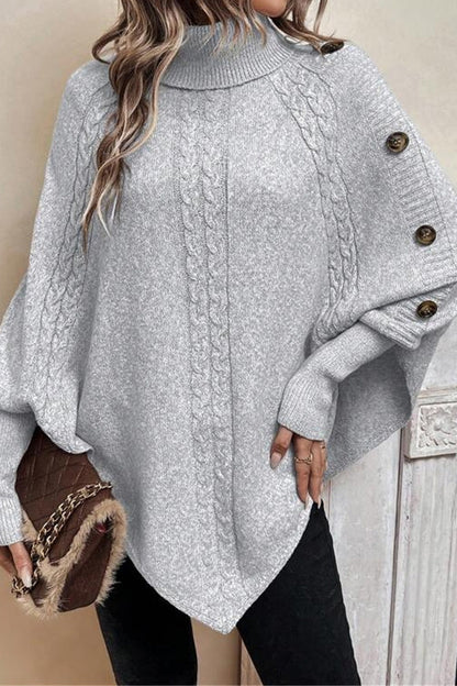Cape Sweater with Turtleneck Lavish Daily