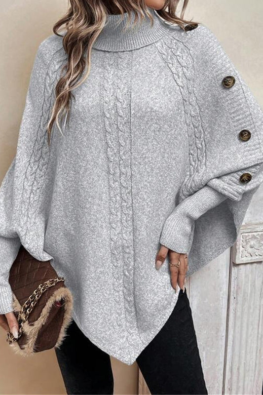 Cape Sweater with Turtleneck Lavish Daily