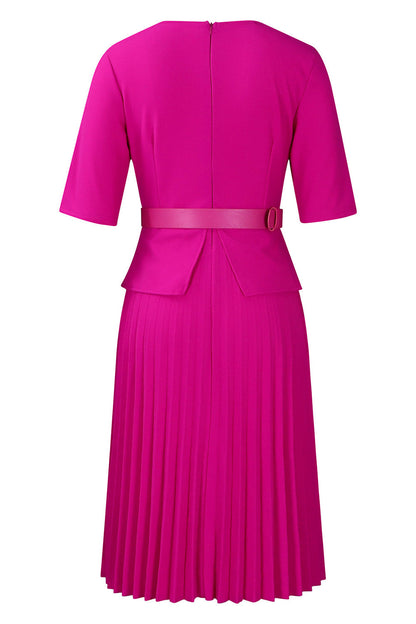 Elegant V-Neck Pleated Dress Lavish Daily