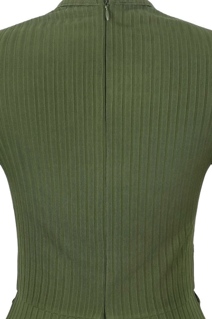 Ribbed Cutout Long-Sleeve Flared Jumpsuit Lavish Daily