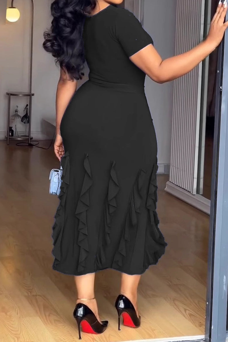 Elegant Slim-Fit Stretch Midi Dress Lavish Daily