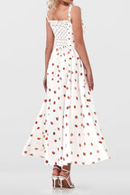 Low-Cut Tie Front High-Waist Split Floral Dress Lavish Daily