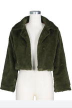 Faux Leather Lapel Short Jacket Lavish Daily