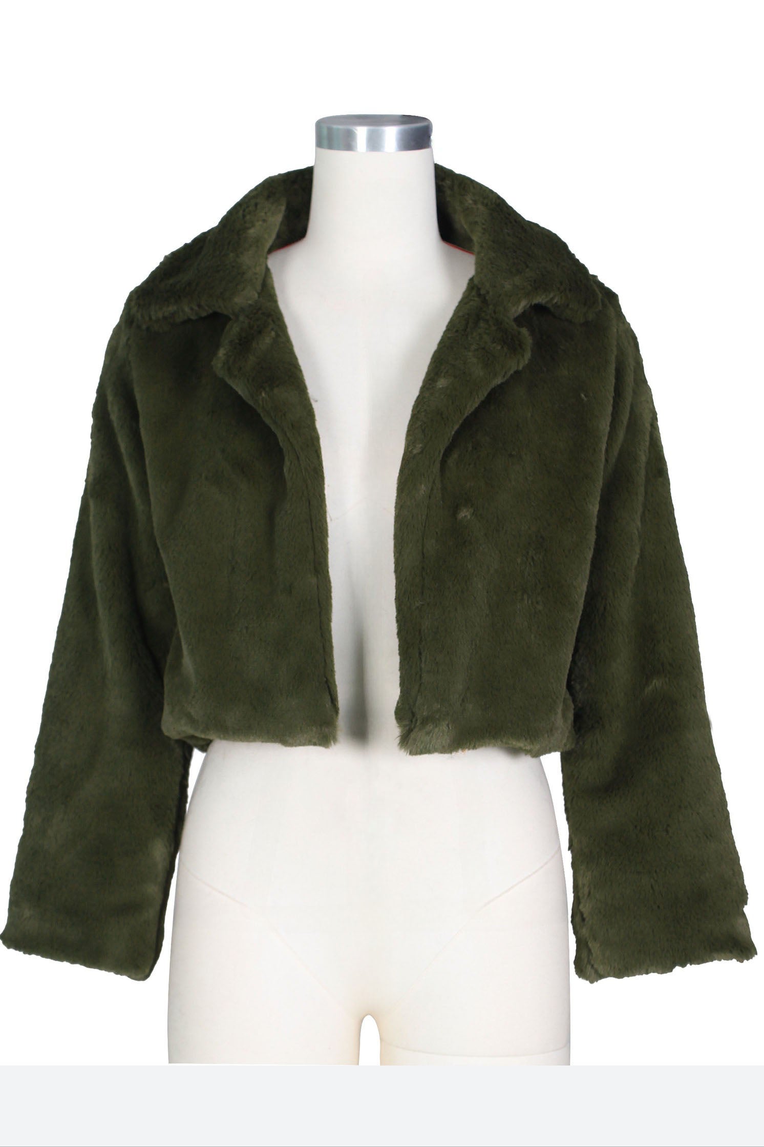 Faux Leather Lapel Short Jacket Lavish Daily