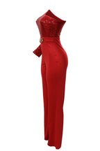 One Shoulder Sequin Wide Leg Jumpsuit Lavish Daily