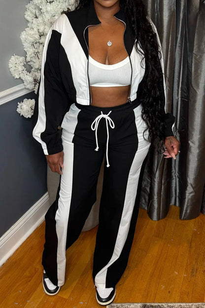 Colorblock Track Jacket & Pants Set Lavish Daily
