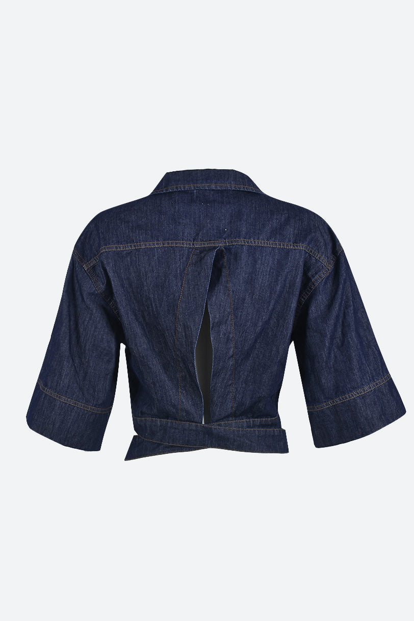 Cropped Denim Shirt Lavish Daily