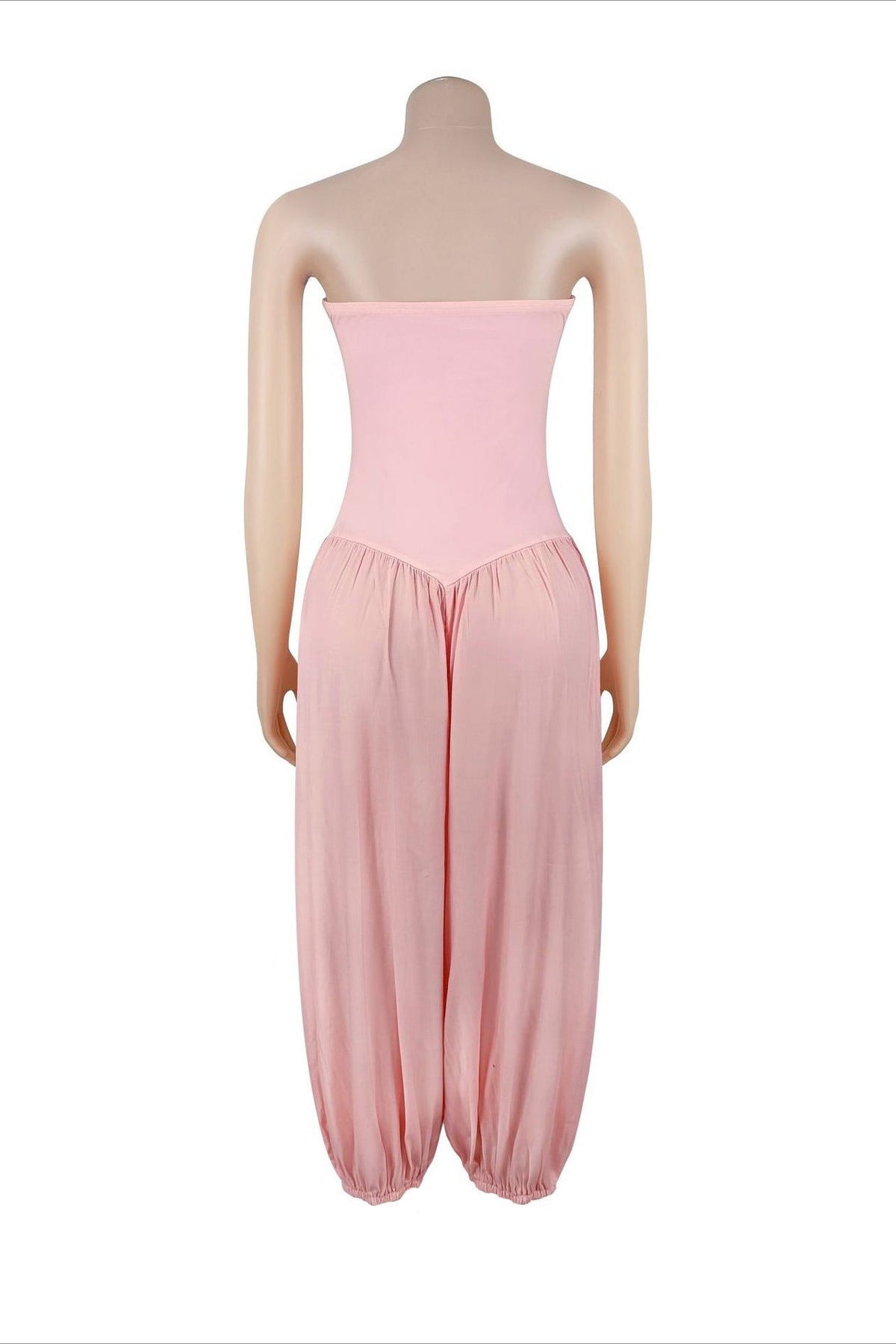 Strapless Sweetheart Pleated Balloon Jumpsuit Lavish Daily