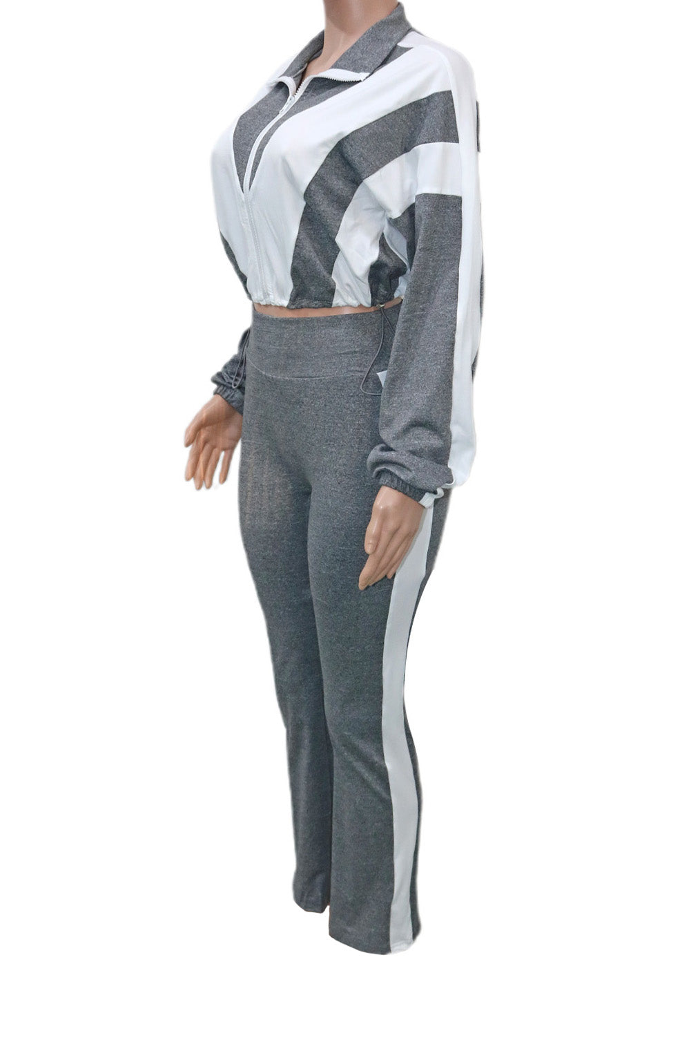 Sporty Color Block 2-Piece Tracksuit Lavish Daily