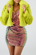 Faux Leather Lapel Short Jacket Lavish Daily