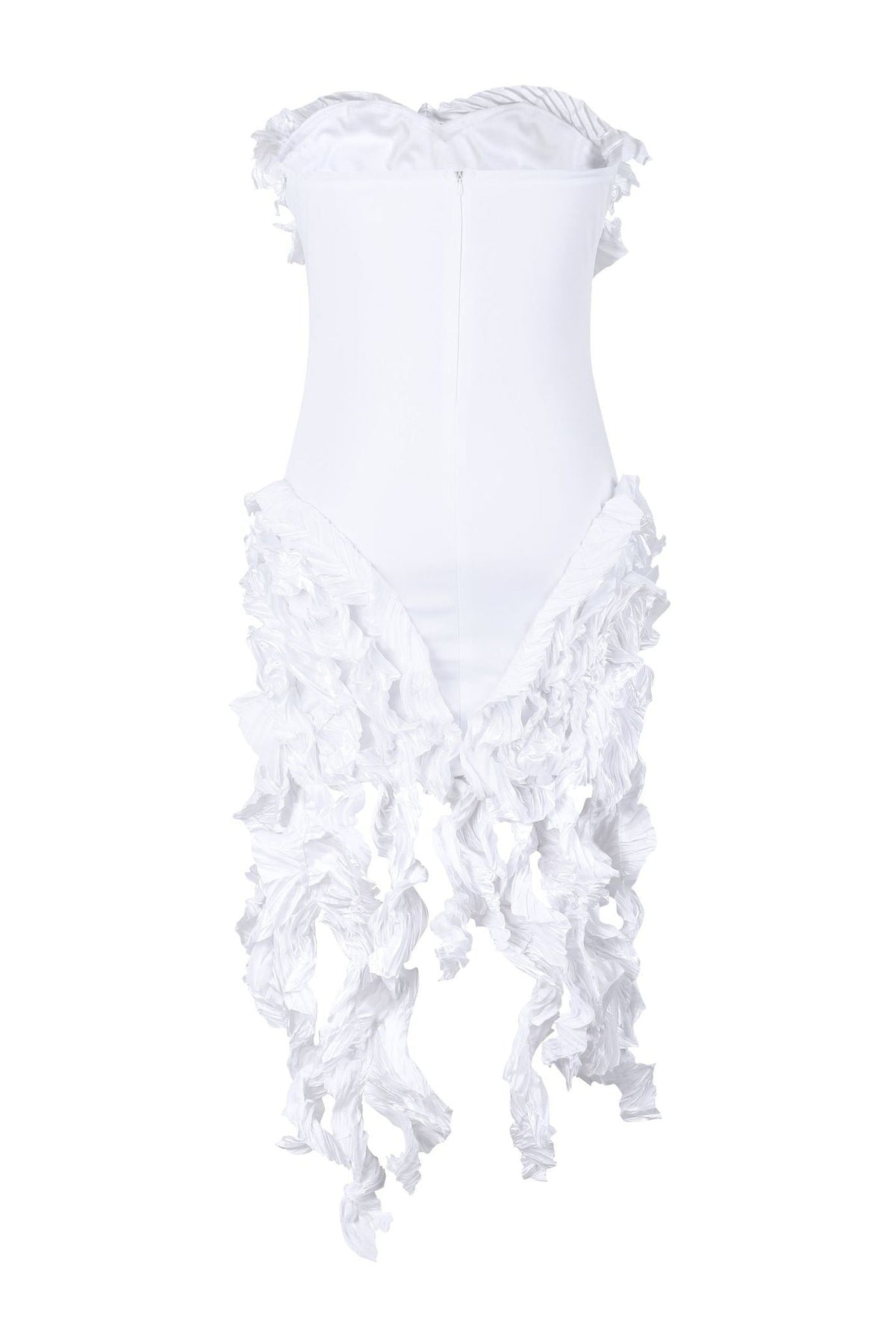 Strapless 3D Ruffle Asymmetrical Dress Lavish Daily
