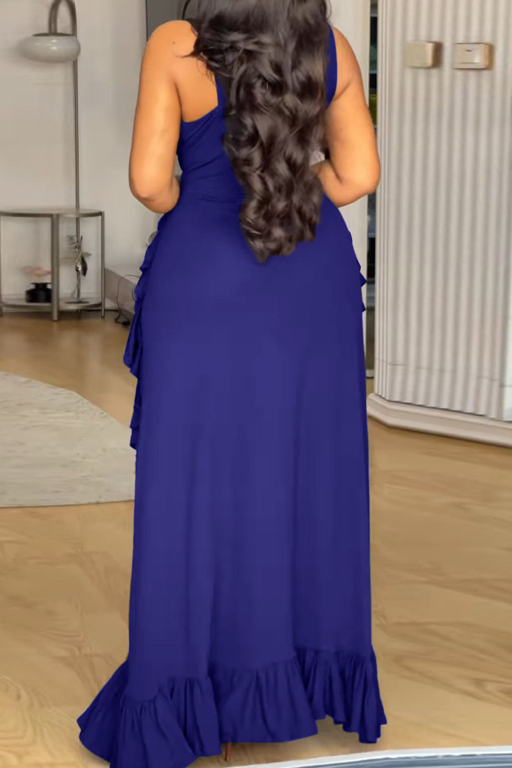 Plus Size Ruffle V-Neck Maxi Dress Lavish Daily