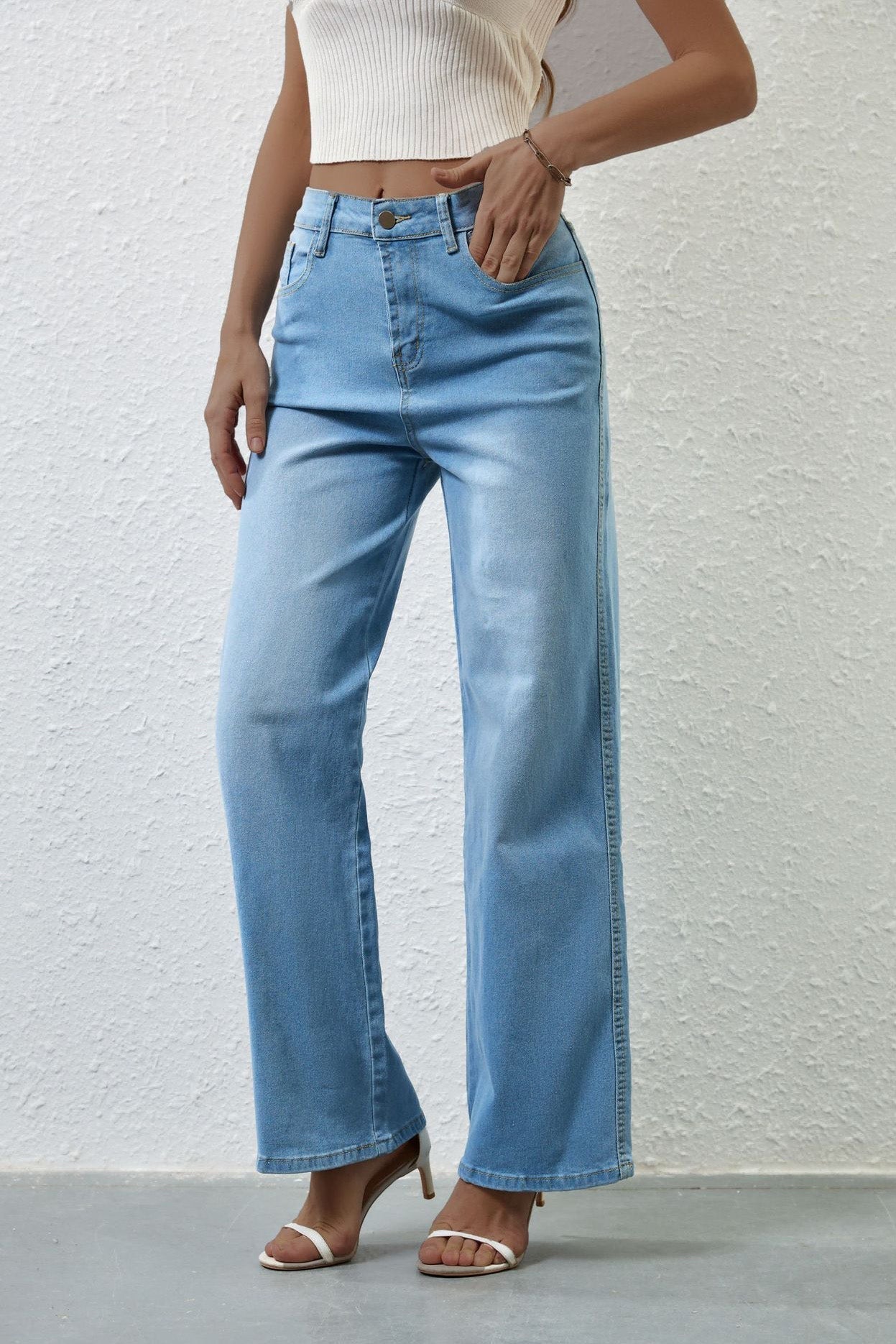 High Waist Straight Leg Jeans Lavish Daily