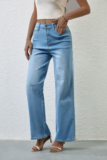 High Waist Straight Leg Jeans Lavish Daily