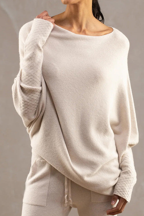 Solid Crew Neck Long Sleeve Top Lavish Daily