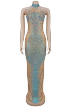 Sheer Mesh Rhinestone Slim Fit Dress LavishDaily