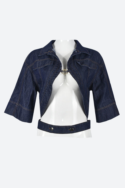 Cropped Denim Shirt Lavish Daily