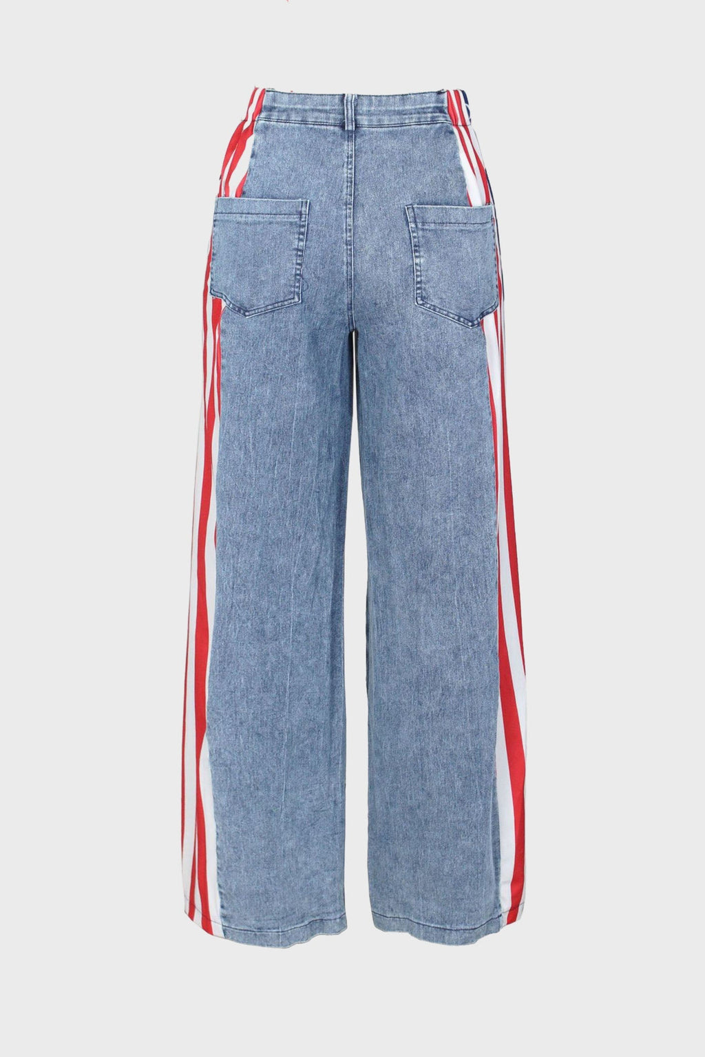 American Flag Print Light Wash Jeans Lavish Daily