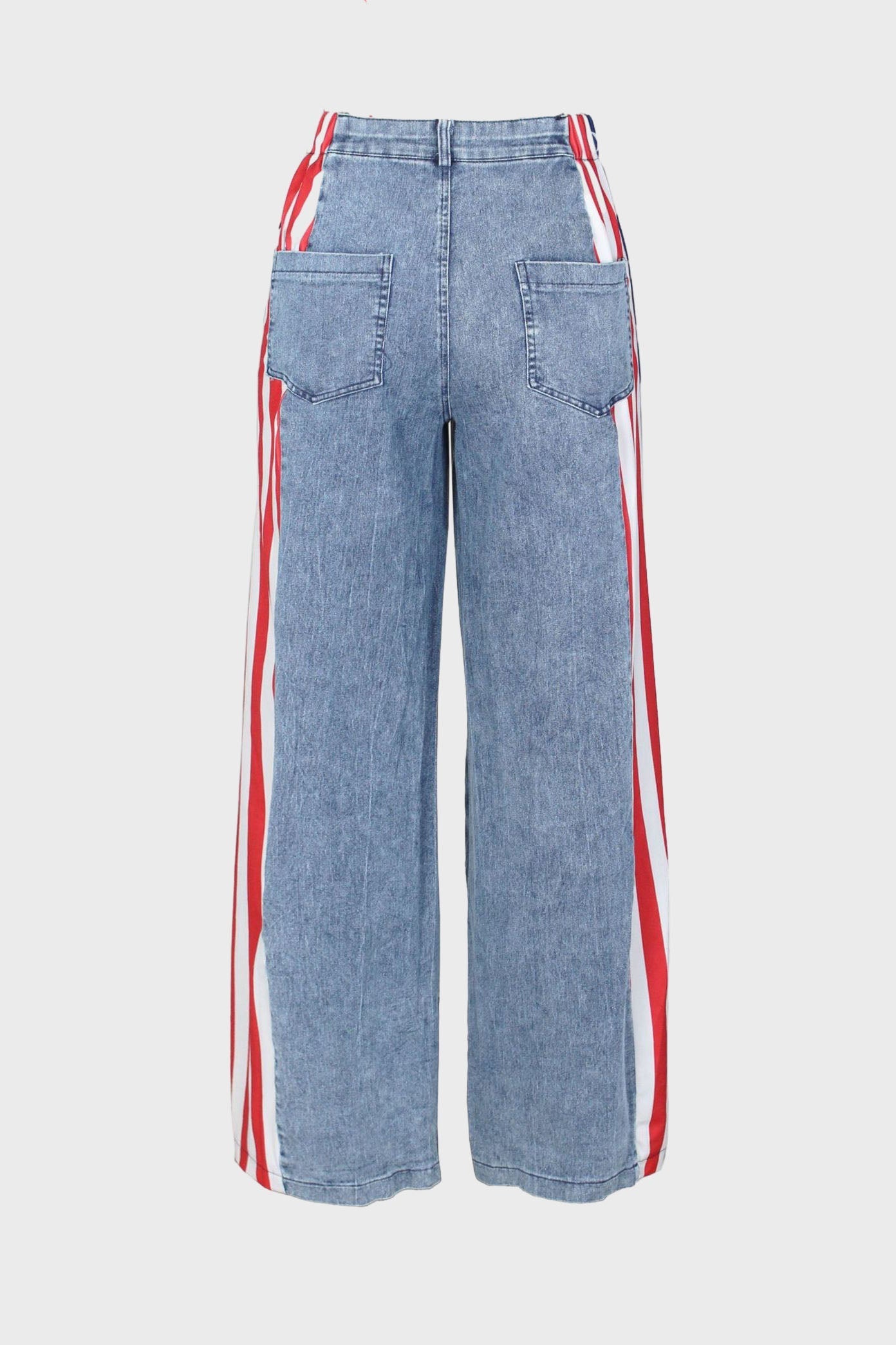 American Flag Print Light Wash Jeans Lavish Daily