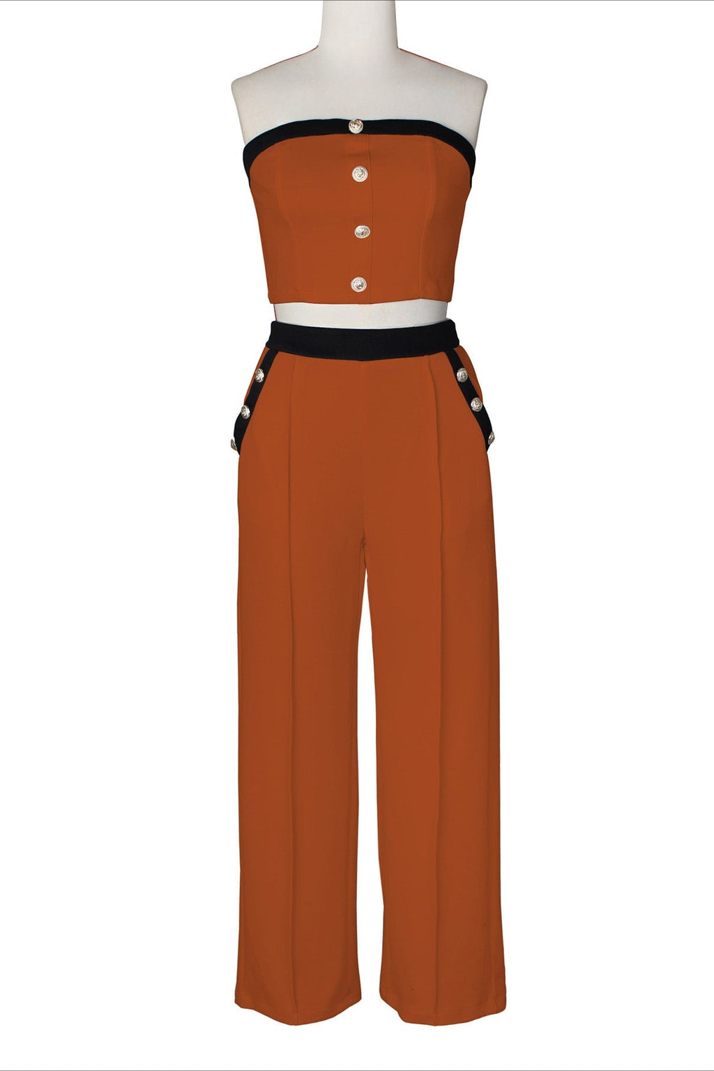 Wide-Leg Pant Suit with Wrap Detail Top Lavish Daily
