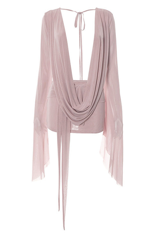 Mesh Backless Swing A-Line Dress Lavish Daily