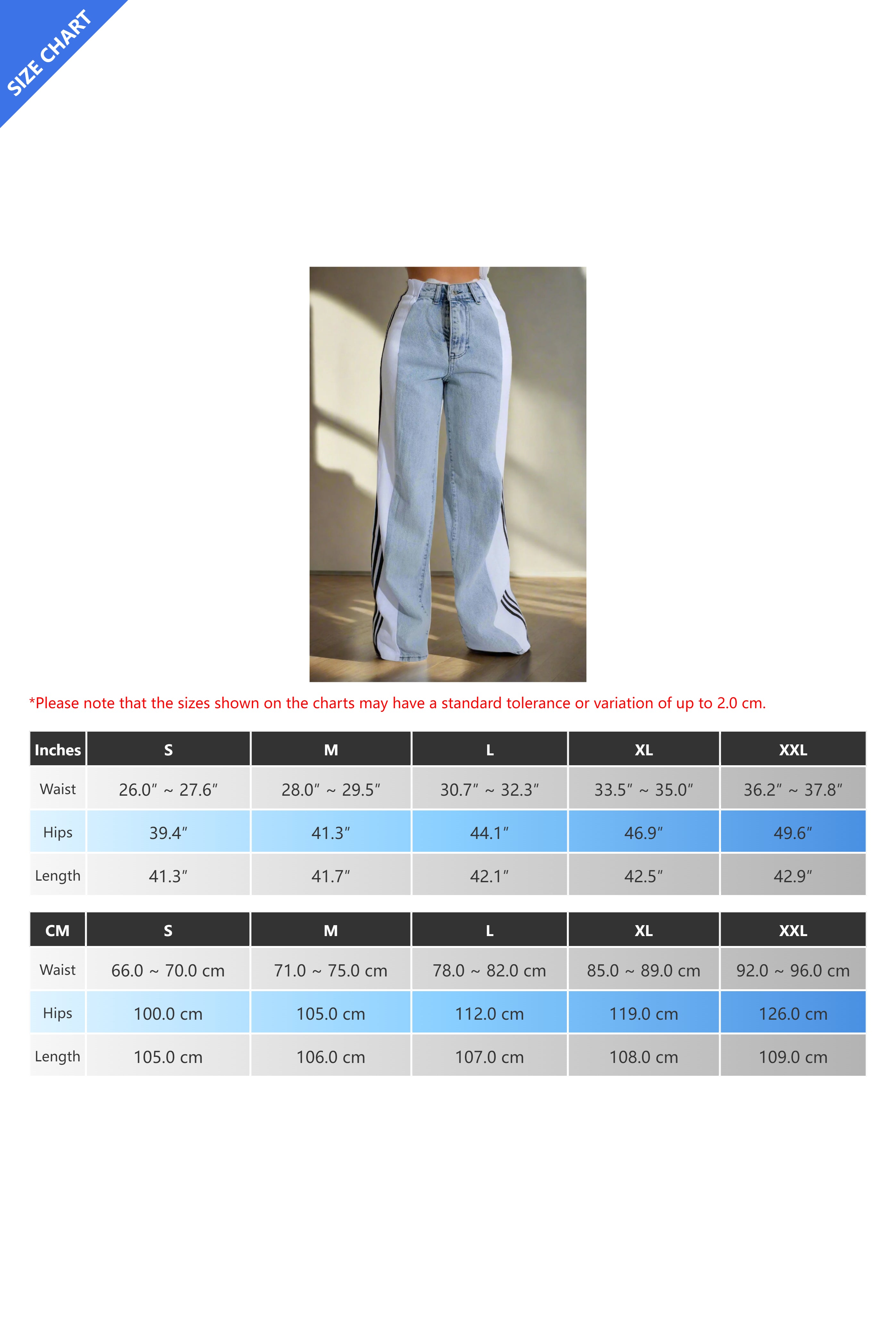 Wide Jeans with Wide Contrast Side Lines-Light Blue Lavish Daily