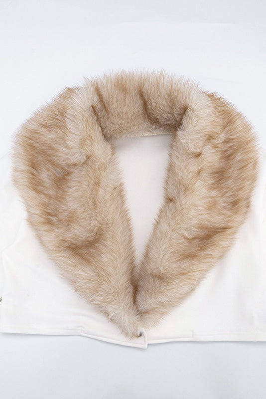 Furry Trim Belted Jacket Lavish Daily