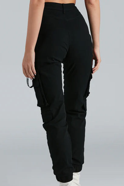 High Rise Cargo Joggers With Pockets Lavish Daily