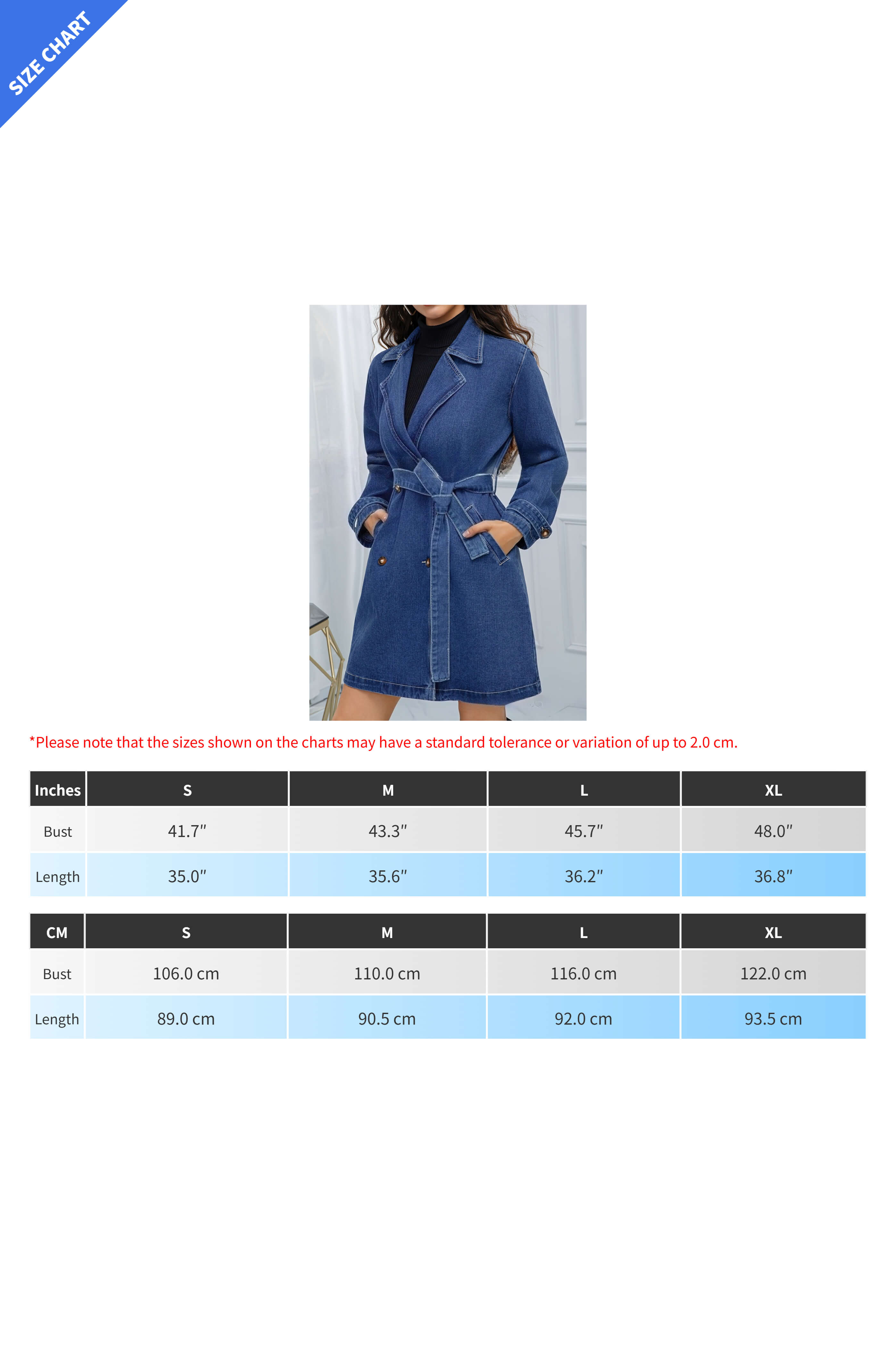 Belted Denim Trench Coat – Mid-Length Lavish Daily