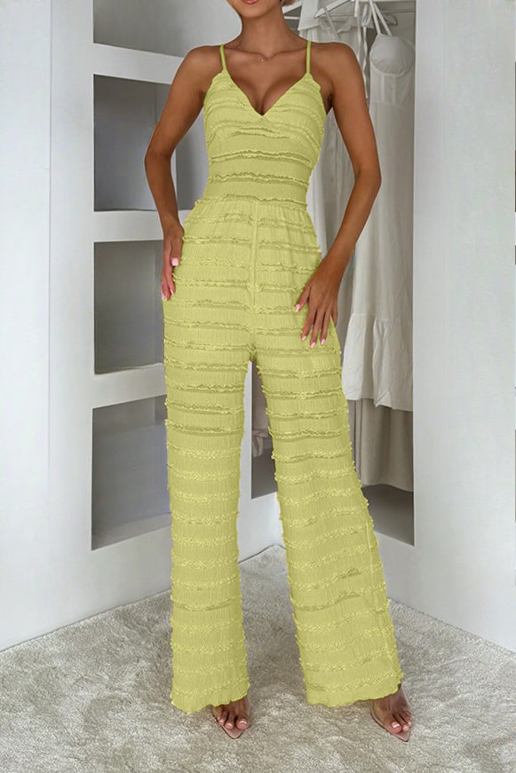 Sleeveless Wide Leg Spaghetti Strap Jumpsuit Lavish Daily